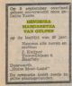 Overlijdens-advertentie Hendrika Margaretha van Gulpen